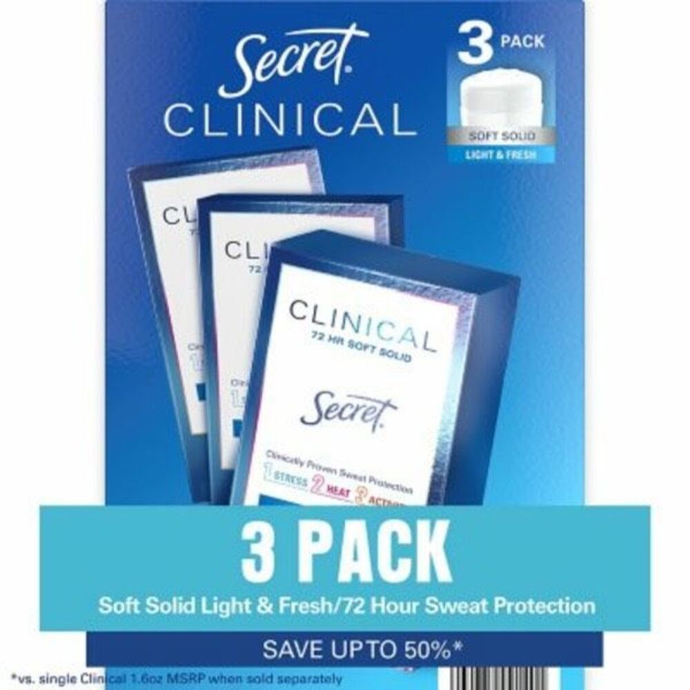 Secret Clinical Strength Antiperspirant Deodorant For Women free Sensitive 3 pac